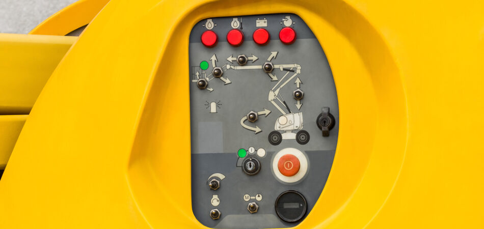 Control,panel,for,crane,or,lifting,,telescopic,platform,,close Up